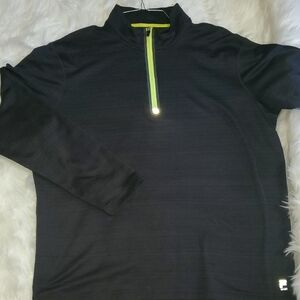 Fila Black Sweatshirt with Neon Yellow Zipper